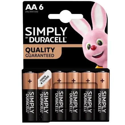 Duracell Simply AA Battery - Pack of 6 | 1500B6