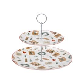 Christmas Spirit Two-Tier Cake Stand