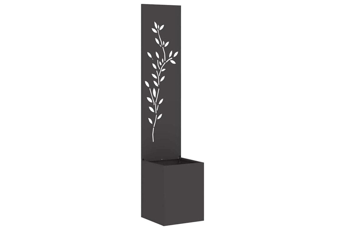 Garden Privacy Screen Black 32 X 140 Cm Cold-rolled Steel