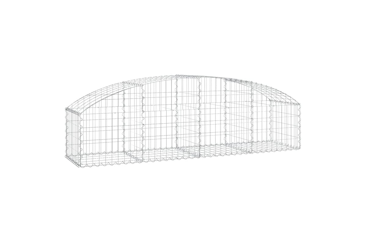 vidaXL 153472 Arched Gabion Basket 200x50x40/60cm Galvanised Iron