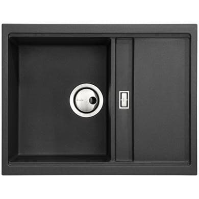 Abode Synchronist 1.25 Bowl Inset / Undermount Black Granite Kitchen Sink