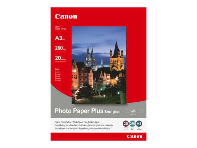 CANON - Photo Paper Plus SG-201 - photo paper - semi-glossy - 20 sheet(s) - A3 - 260 g/m²