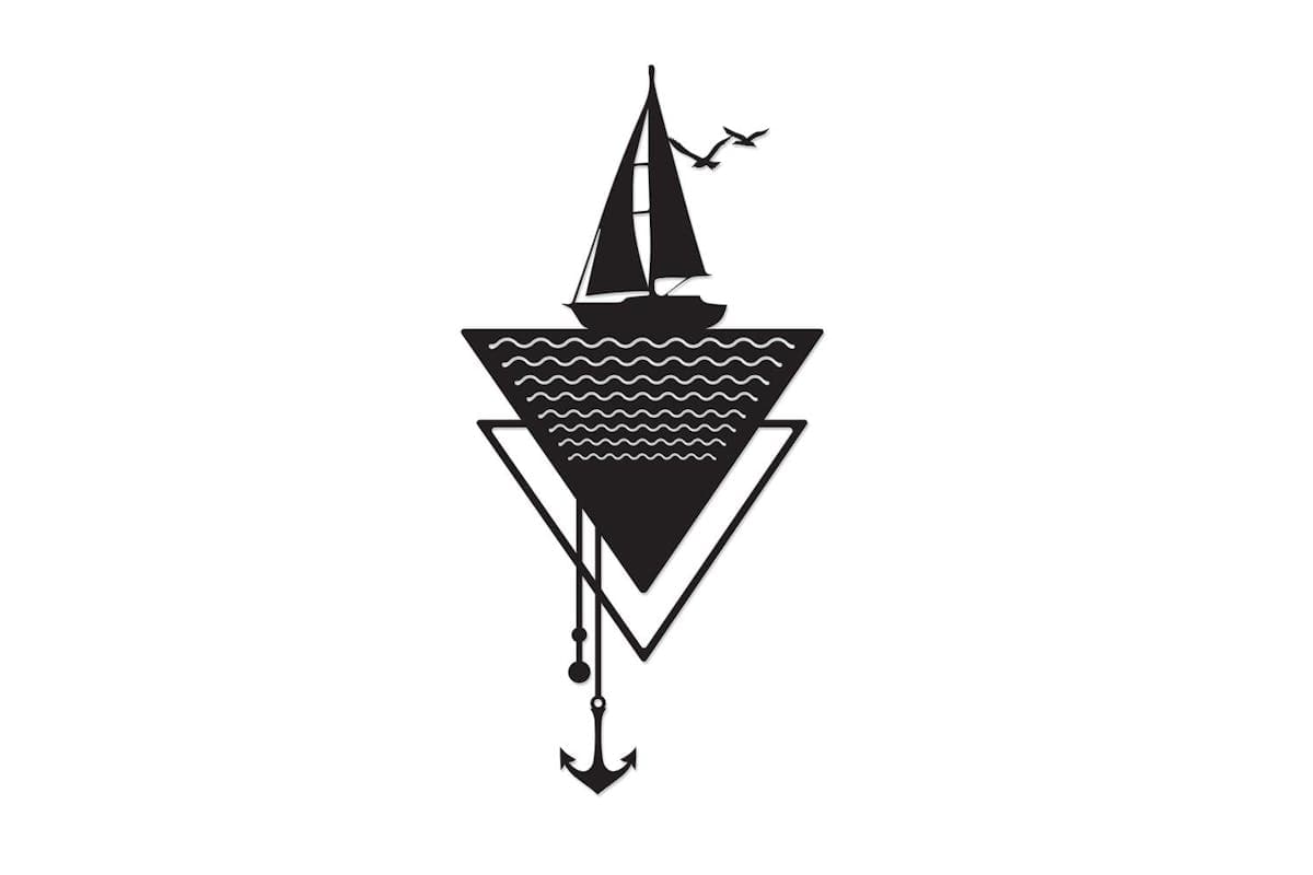 Decortie | Anchor Metal Wall Art | Black | 64 x 32cm