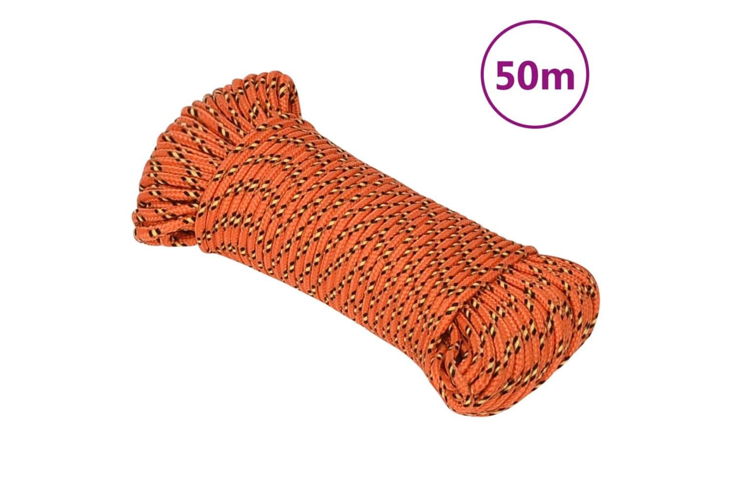 vidaXL 152641 Boat Rope Orange 3mm 50 M Polypropylene