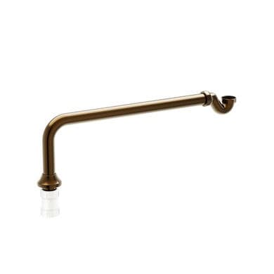 GRADE A1 - Brushed Bronze Traditional Exposed Shallow Seal Bath Trap & Pipe - Park Royal