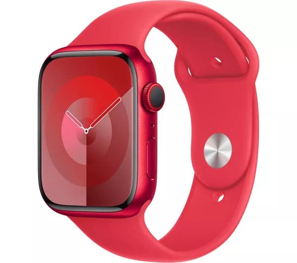 APPLE Watch Series 9 Cellular - 45 mm (PRODUCT)RED Aluminium Case with (PRODUCT)RED Sport Band, M/L
