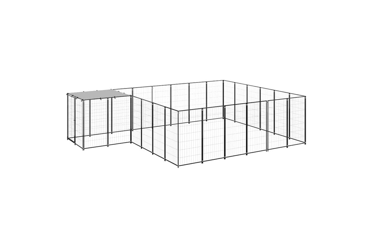 Vidaxl 3082213 Dog Kennel Black 12.1 M2 Steel