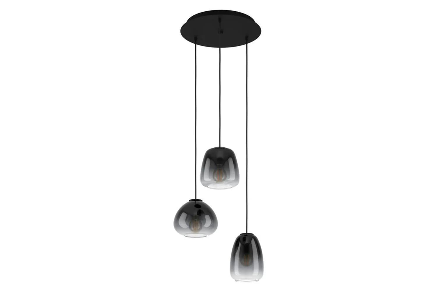 Eglo | Aguilares Gradient 3-light Pendant Light | Black/Grey