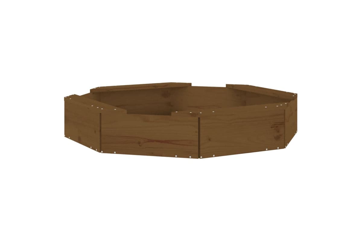 vidaXL 825012 Sandbox With Seats Honey Brown Octagon Solid Wood Pine
