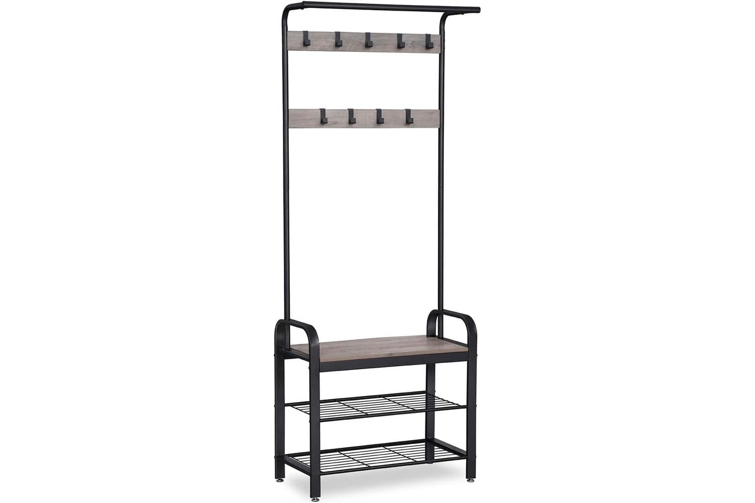 Vasagle Coat Rack Shoe Bench | Greige & Black