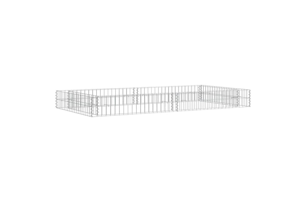 vidaXL 151312 Gabion Raised Bed Galvanised Steel 200x100x20cm