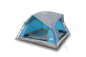 Vidaxl Camping Tent Cabin 4-person Blue Waterproof
