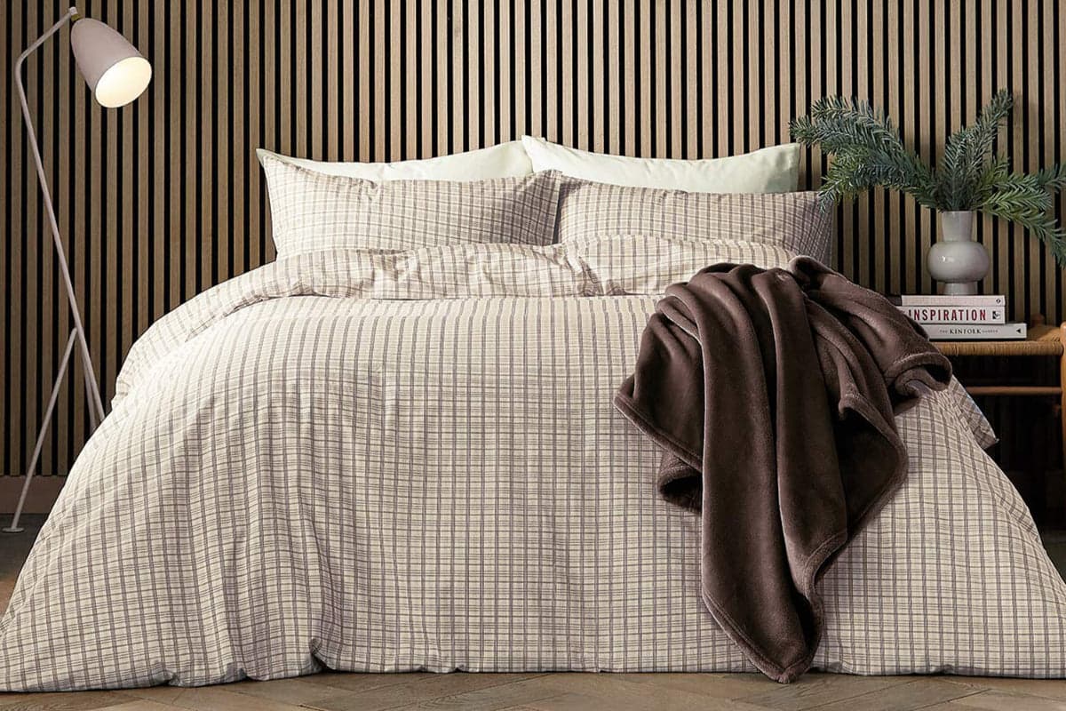 Calico & Chalk | Tranquil Check Duvet Cover Set | Chocolate | King