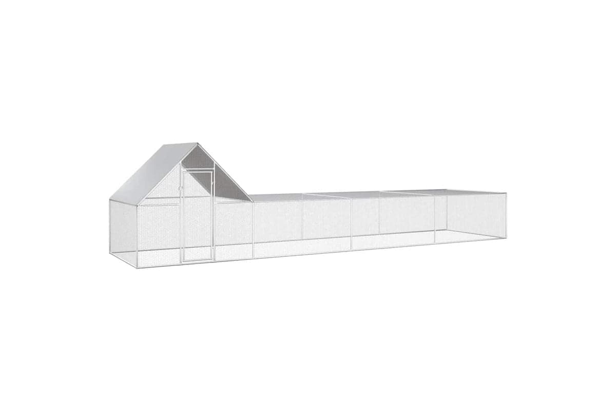 Vidaxl Chicken Coop 8x2x2 M Galvanised Steel