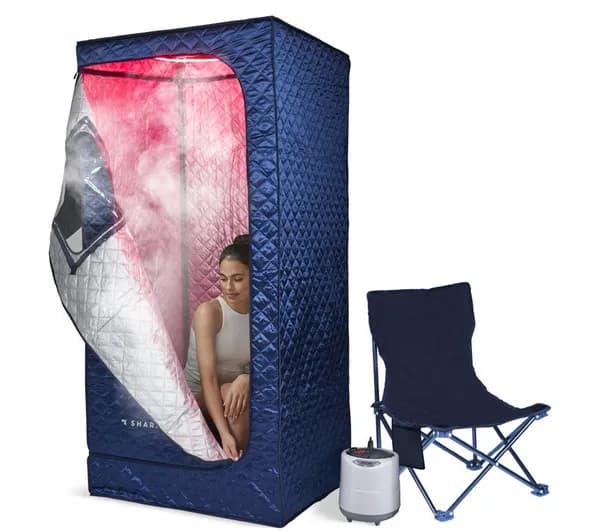 SHARPER IMAGE Portable Steam Sauna Tent & Red Light - Blue