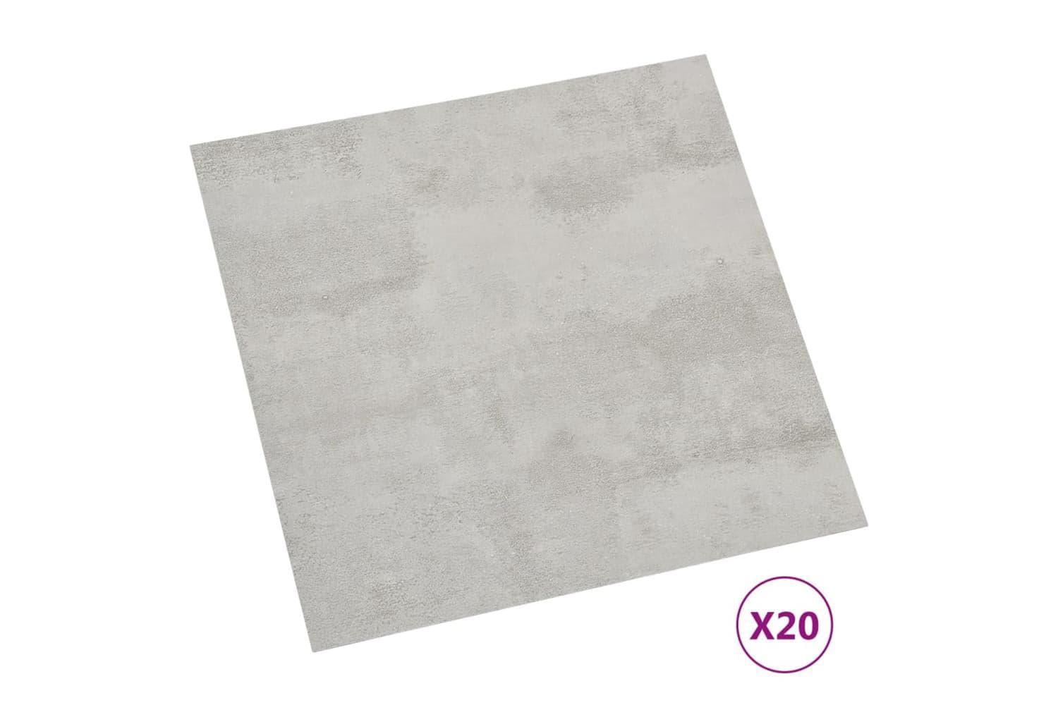 Vidaxl Self-adhesive Flooring Planks 20 Pcs Pvc 1.86 Sq M Light Grey