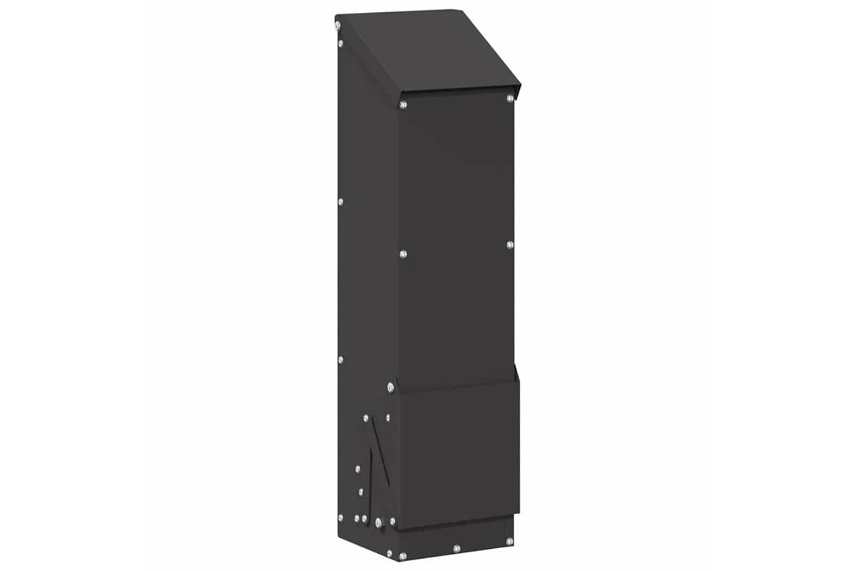 Vidaxl Chicken Feeder Black 13 X 12 X 51 Cm Cold-rolled Steel