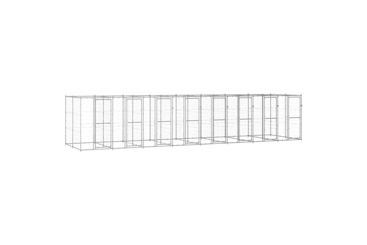 Vidaxl 3082288 Outdoor Dog Kennel Galvanised Steel 19.36 M2
