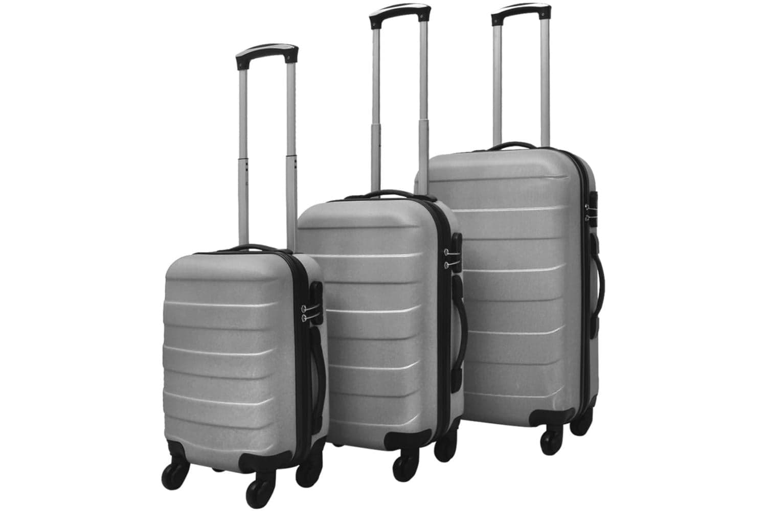 vidaXL Three Piece Hardcase Trolley Set