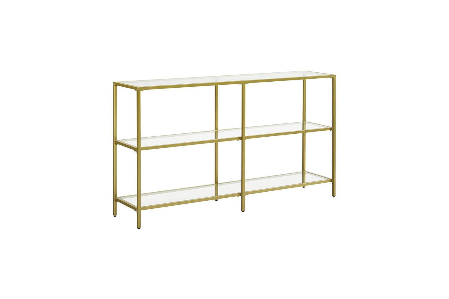 Vasagle 3 Tier Glass Console Sofa Table | Gold