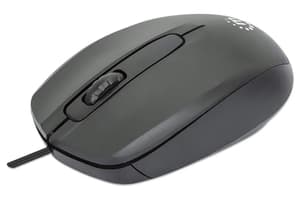 Manhattan Comfort II Wired Optical USB Mouse | Black