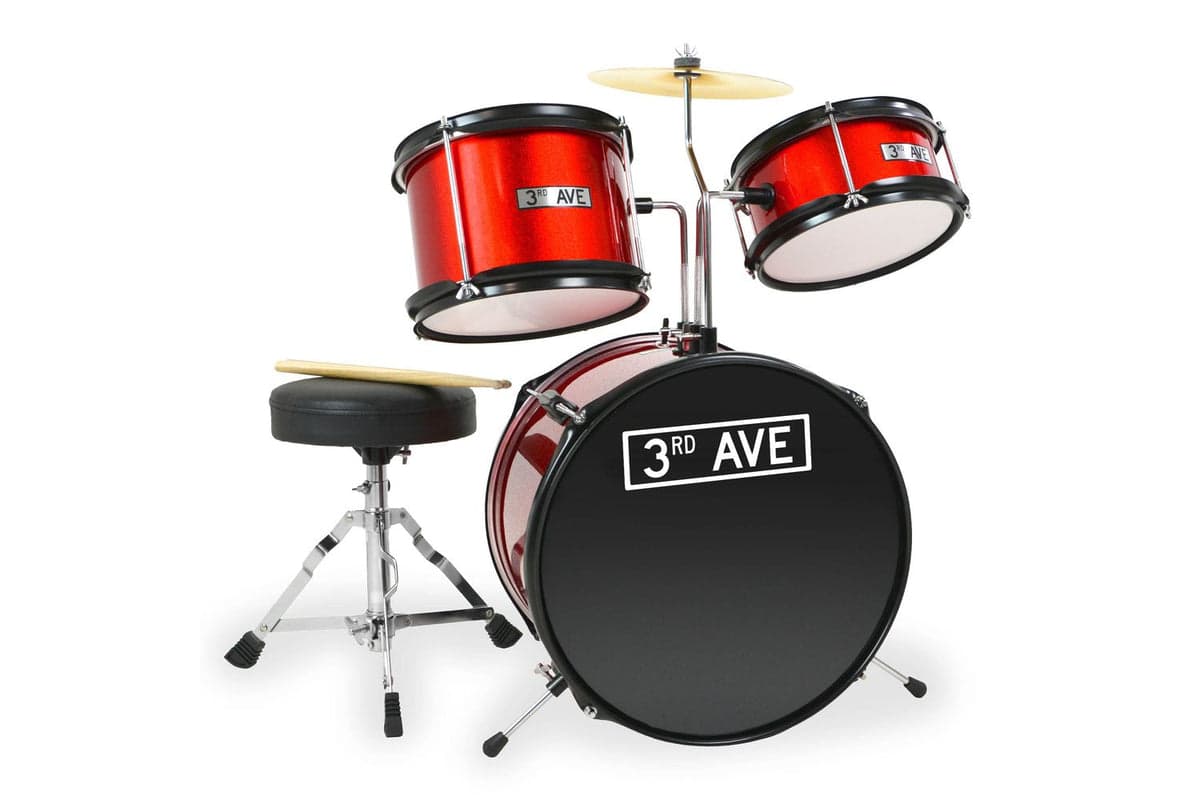 3rd Avenue 3 Piece Beginner Drum Kit - Red