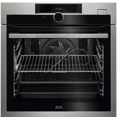 Refurbished AEG 7000 SteamCrisp Electric Built-in Single Oven With Pyrolytic Cleaning - Anti-fingerprint Stainless Steel