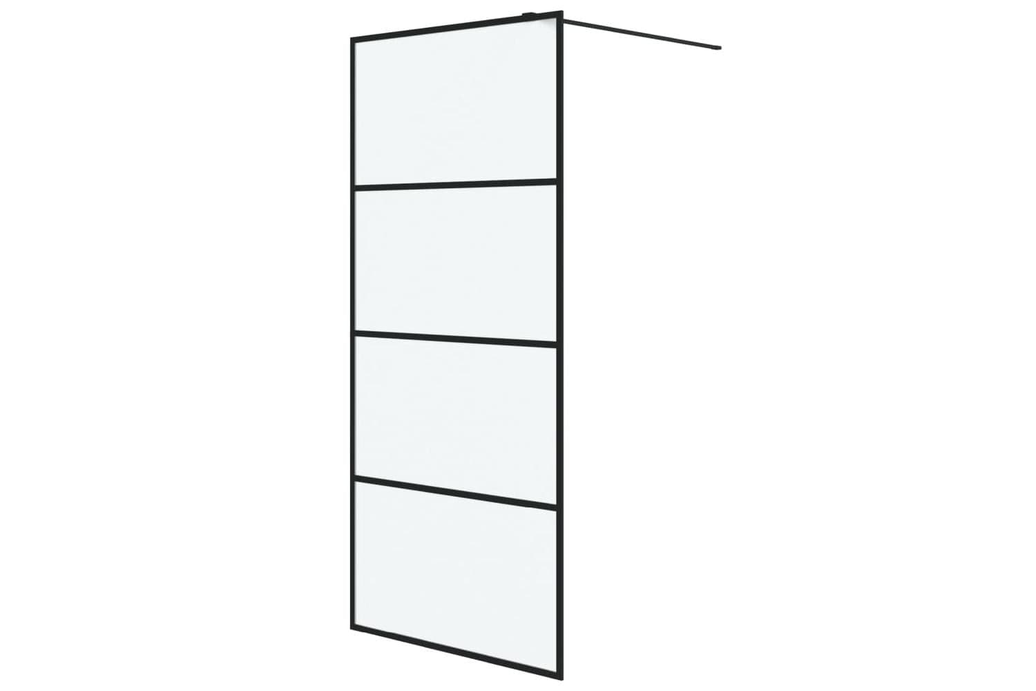vidaXL 152131 Walk-in Shower Wall Black 90x195cm Frosted Esg Glass
