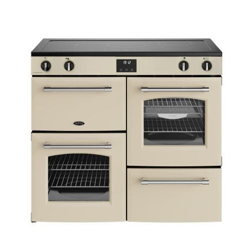 BELLING            100CM FARMHOUSE ELECTRIC RANGE COOKER WITH 5 ZONE INDUCTION HOB - CREAM
