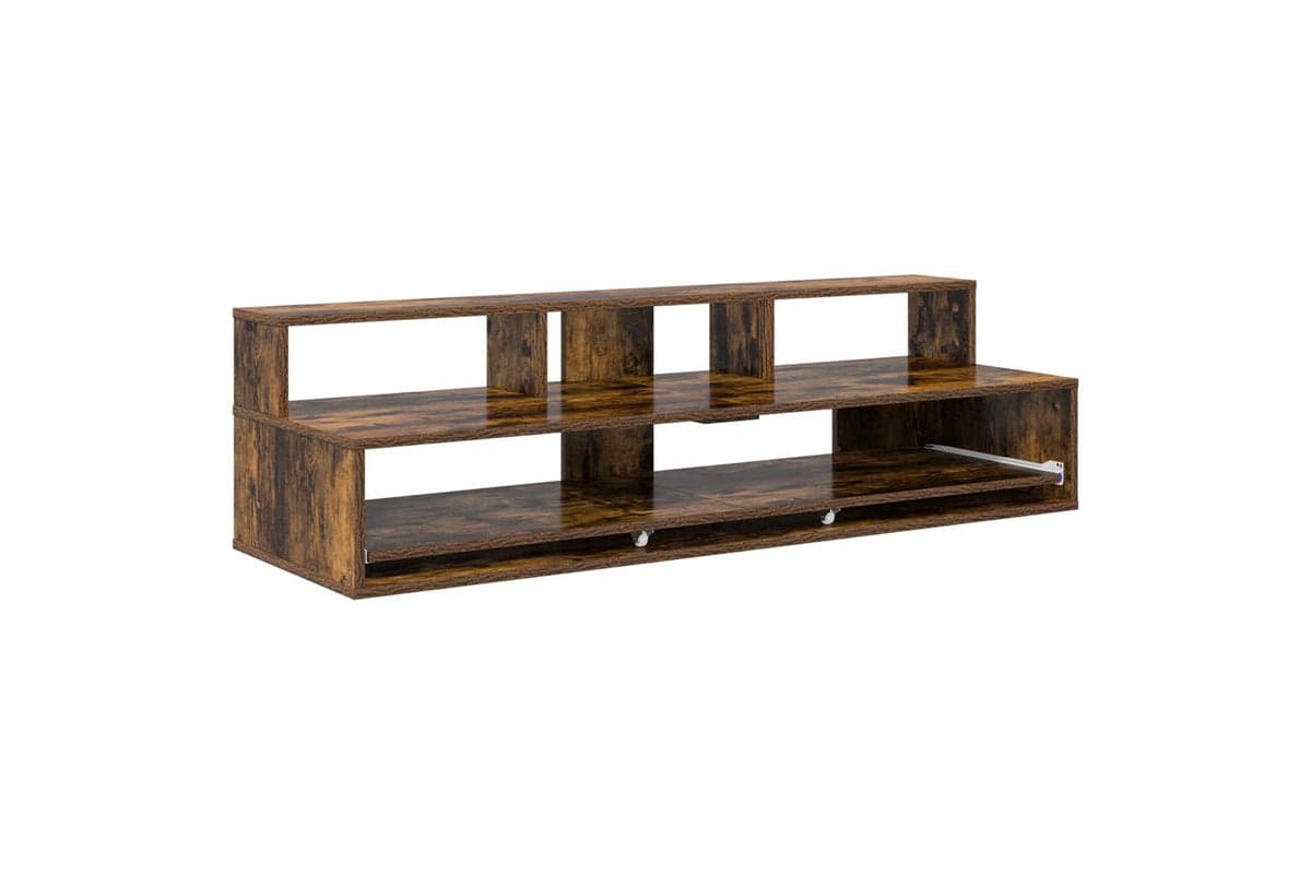 Vidaxl Studio Desk Smoked Oak 110 X 425 X 36 Cm Engineered Wood
