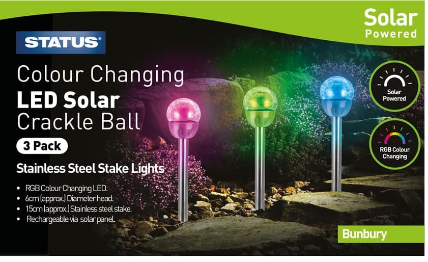 UNIVERSAL Colour Chaning Led  Solar Garden Lights - 3 P...