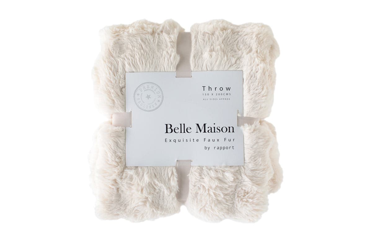 Belle Maison | Luxury 3D Fur Blanket | Cream | 150 x 200 cm