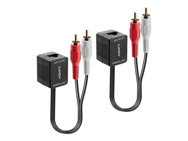 Lindy - Stereo Audio Extender Cat.5/6 (Transmitter and Receiver units) - audio extender