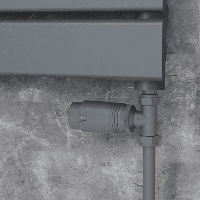 Elego Anthracite Gray Modern TRV Straight Thermostatic Radiator Valves With Lockshield