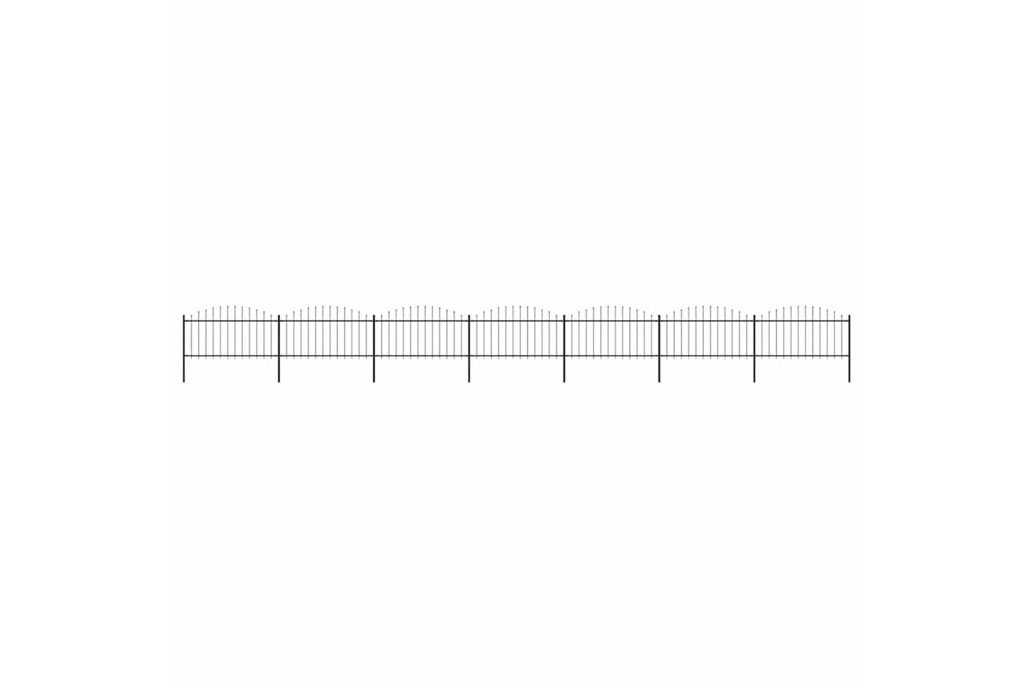 Vidaxl 277736 Garden Fence With Spear Top Steel (1.25-1.5)x11.9 M Black