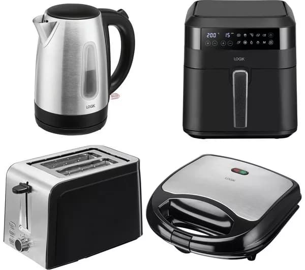 LOGIK Air Fryer, Sandwich Toaster, Jug Kettle & 2-Slice Toaster Bundle