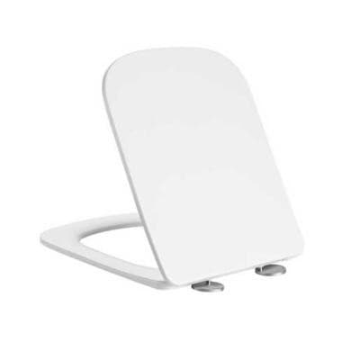 White Square Soft Close Toilet Seat with Quick Release - Albi