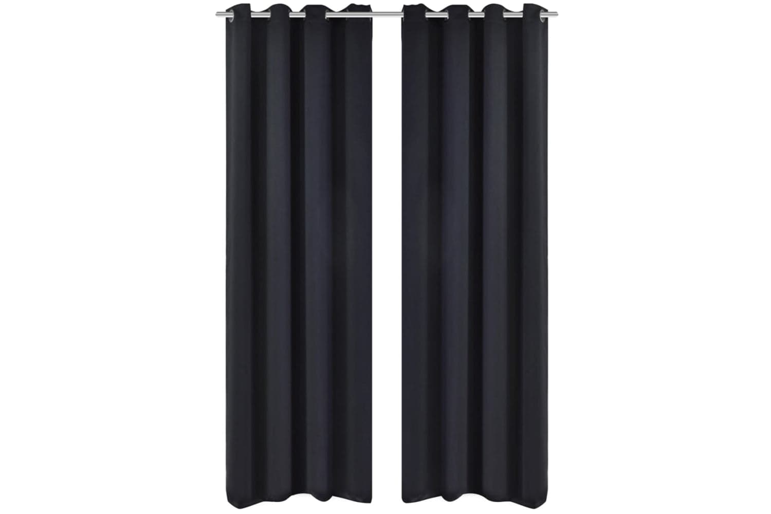 vidaXL 132199 Blackout Curtains 2 Pcs With Metal Eyelets 135x175cm Black