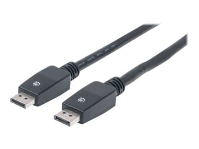 MANHATTAN - DisplayPort 1.1 Cable, 4K@60Hz, 10m, Male to Male, With Latches, Fully Shielded, Black, Lifetime Warranty, Polybag - DisplayPort cable - DisplayPort to DisplayPort - 10 m