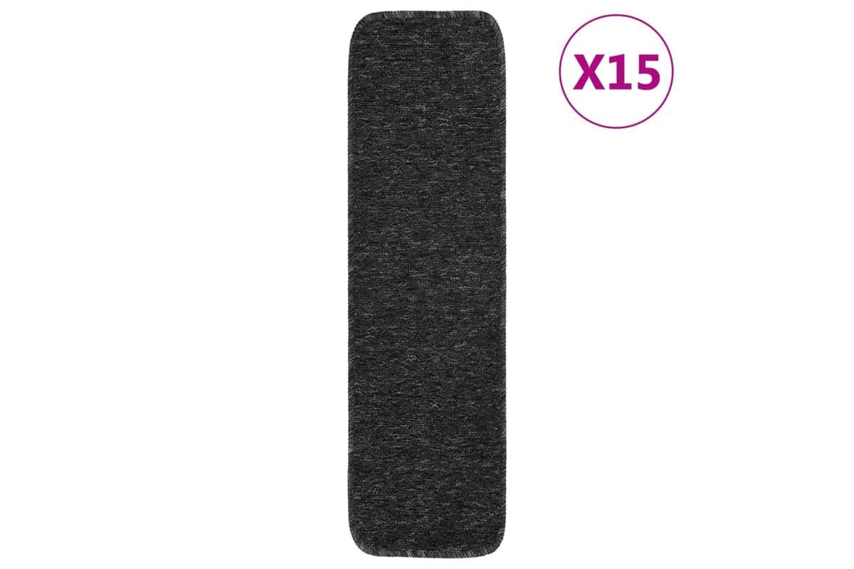 Vidaxl Anti Slip Stair Mats 15 Pcs 75x20 Cm Anthracite Rectangular