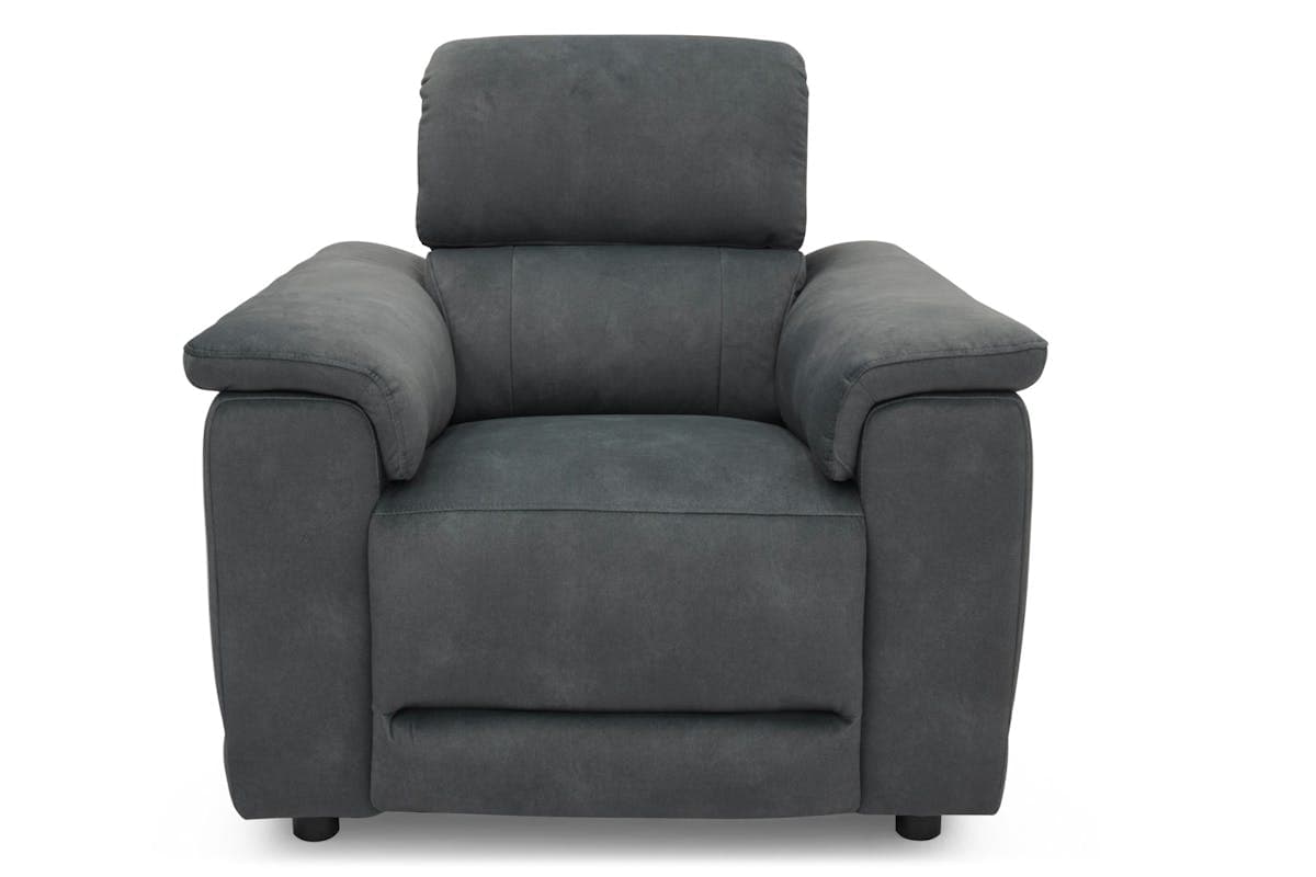 Tiago Armchair | Power Recliner | Bluetooth Speaker | Telescopic Headrest | USB Port | Fabric | Grey