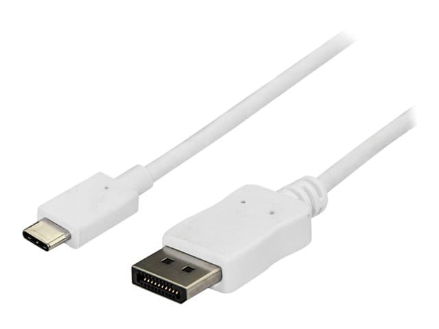 STARTECH.COM - StarTech 6ft/1.8m USB C to DisplayPort 1.2 Cable 4K 60Hz, USB-C to DisplayPort Adapter Cable HBR2, USB Type-C DP Alt Mode to DP Monitor Video Cable, Works with Thunderbolt 3, White - USB-C Male to DP Male (CDP2DPMM6W) -