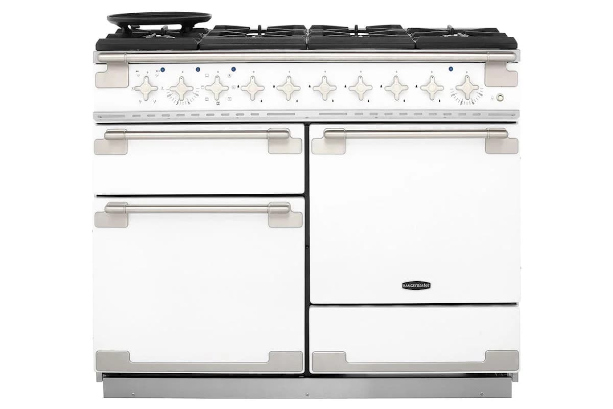 Rangemaster Elise 110cm Dual Fuel Range Cooker | ELS110DFFWH | White