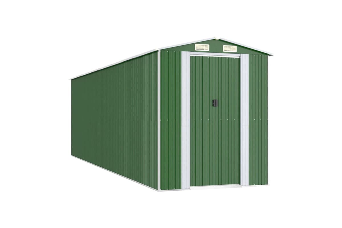 vidaXL 3147433 Garden Shed Green 192x689x223cm Galvanised Steel