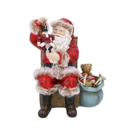 Santa with Nutcracker Decoration 19cm