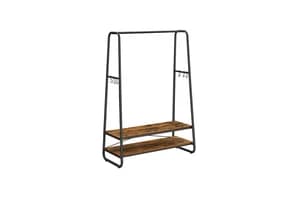 Vasagle Industrial Clothes Rack with Shelves | Rustic Brown & Black