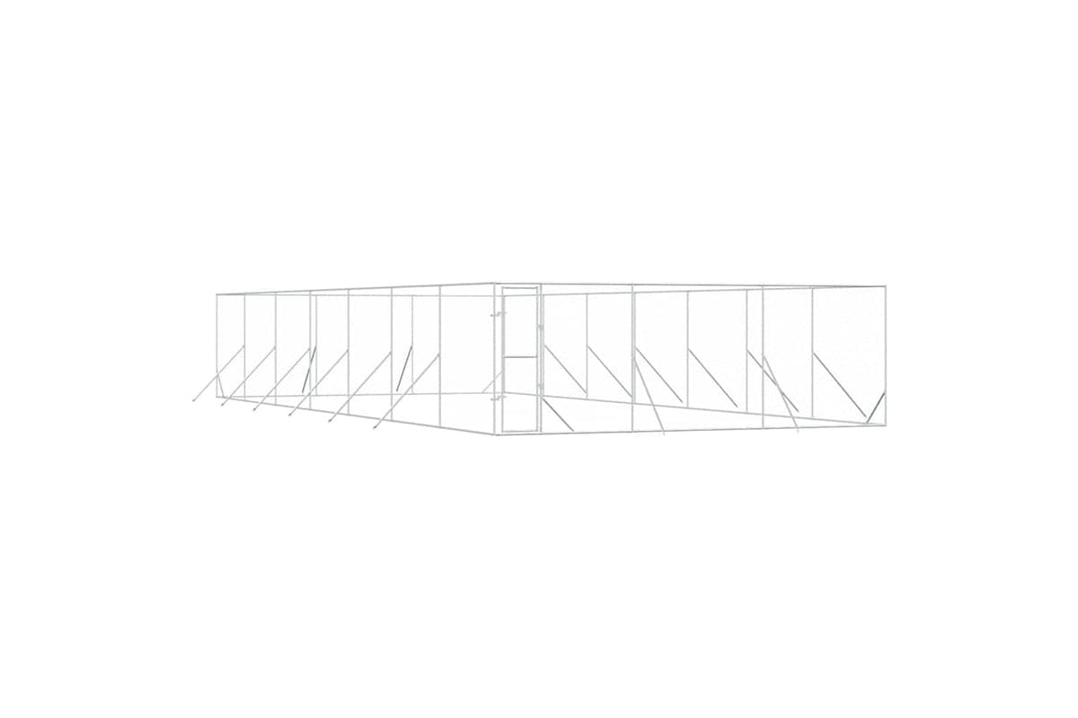 Vidaxl 3190462 Outdoor Dog Kennel Silver 6x14x2 M Galvanised Steel