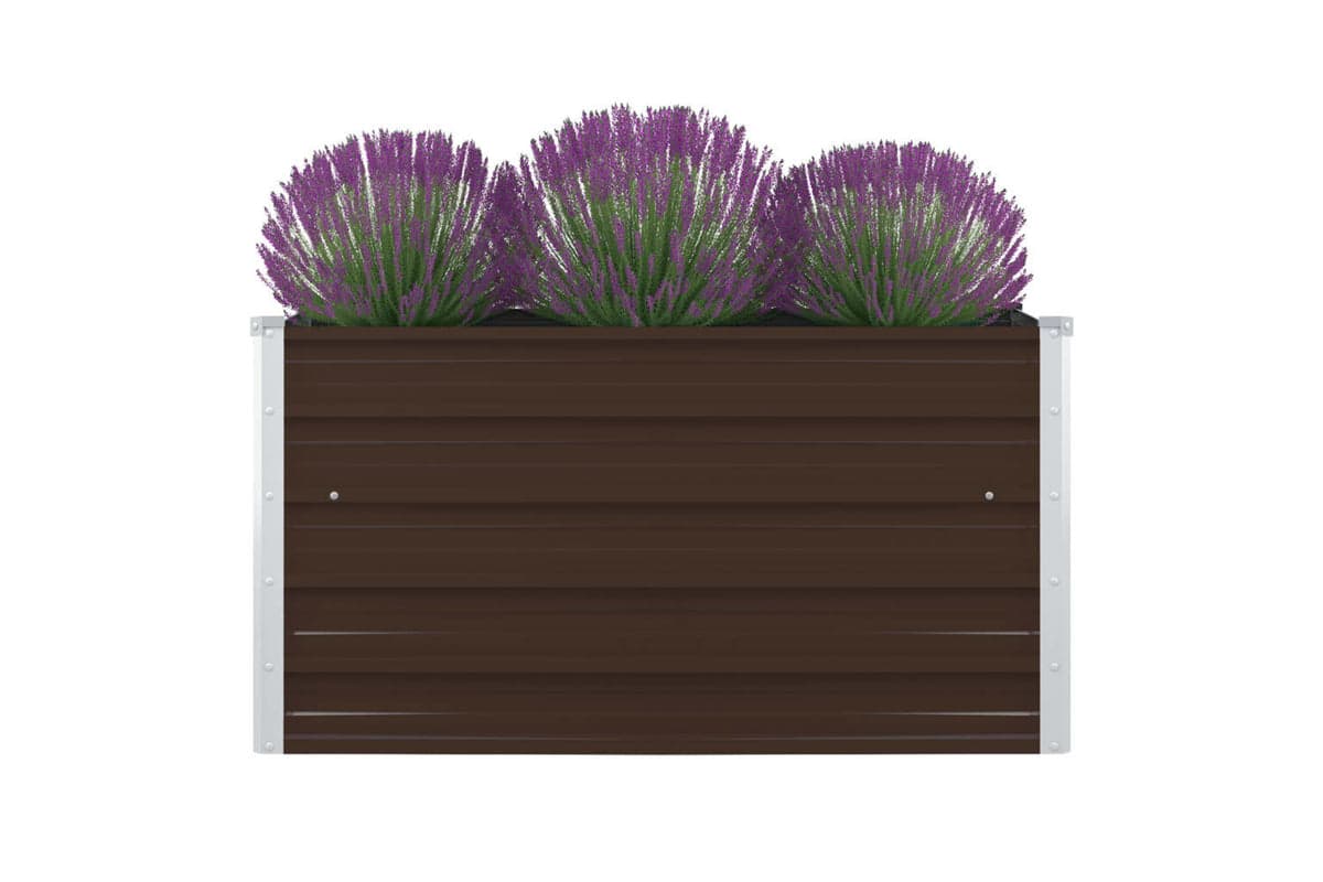 Vidaxl Raised Garden Bed 100x100x45 Cm Galvanised Steel Brown