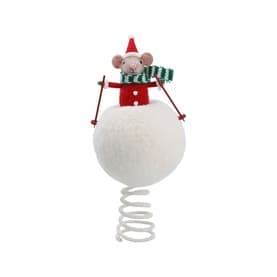 Skiing Mouse Tree Topper 29cm