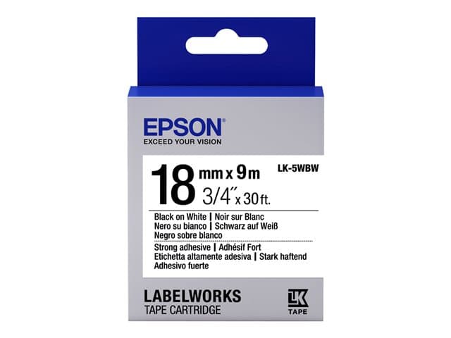 EPSON - LabelWorks LK-5WBW - label tape - 1 cassette(s) - Roll (1.8 cm x 9 m)